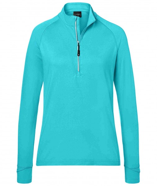 Ladies&#039; Sports Shirt Half-Zip JN787, turquoise