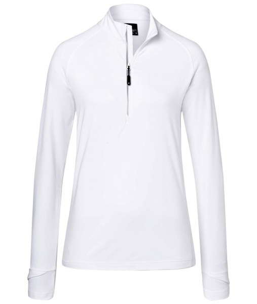 Ladies&#039; Sports Shirt Half-Zip JN787, white