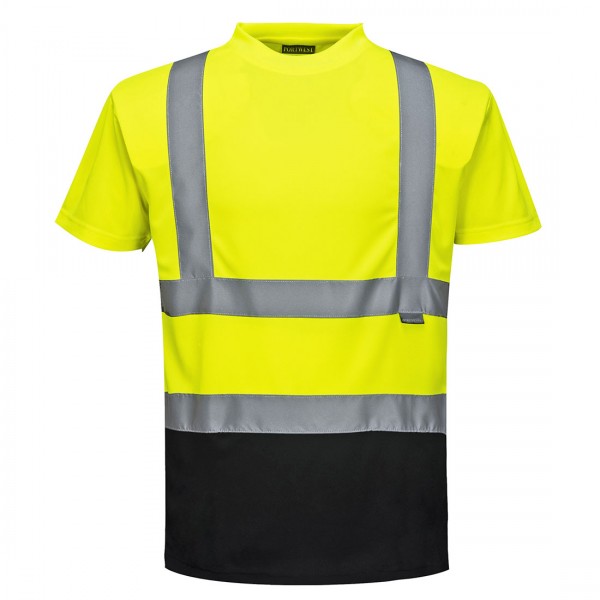 Zweifarbiges Warnschutz T-Shirt, S378, Gelb/Schwarz