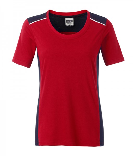 Ladies&#039; Workwear T-Shirt - COLOR - JN859, red/navy