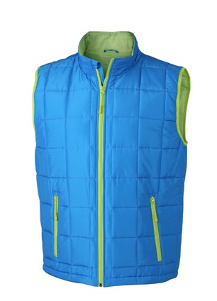 Men&#039;s Padded Light Weight Vest JN1037, aqua/lime-green
