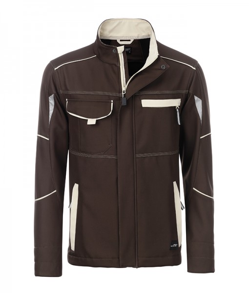 Workwear Softshell Jacket - COLOR - JN851, brown/stone