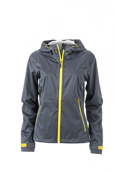 Ladies&#039; Outdoor Jacket JN1097, iron-grey/yellow