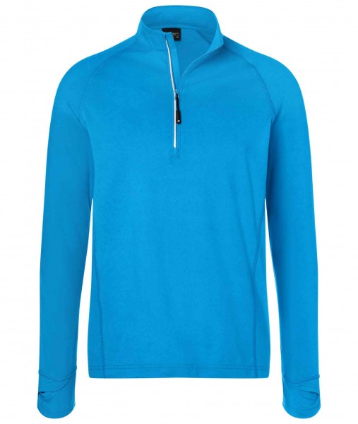 Men&#039;s Sports Shirt Half-Zip JN788, bright-blue