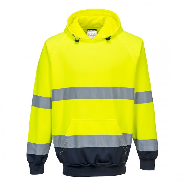 Zweifarbiges Kapuzen-Sweatshirt, B316, Gelb/Navy