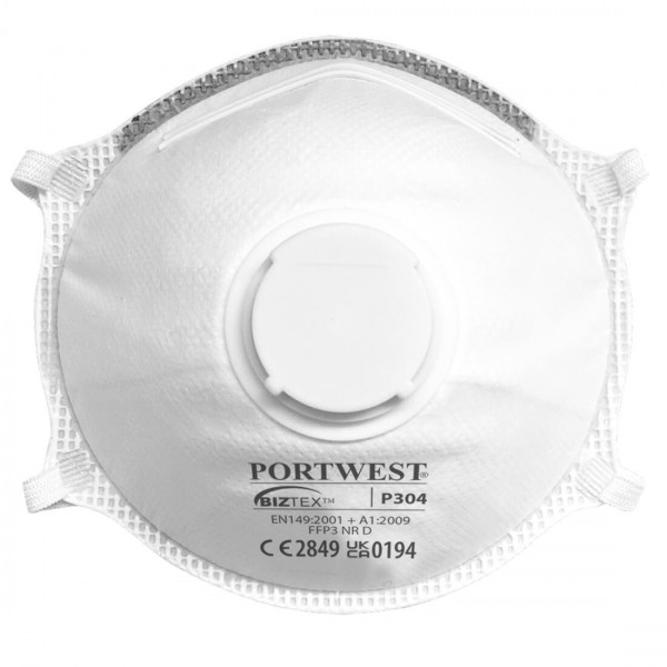 FFP3 Dolomit Leichte Feinstaubmaske mit Ventil, P304, Weiß
