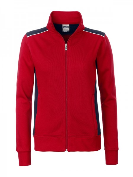 Ladies&#039; Workwear Sweat Jacket - COLOR - JN869, red/navy
