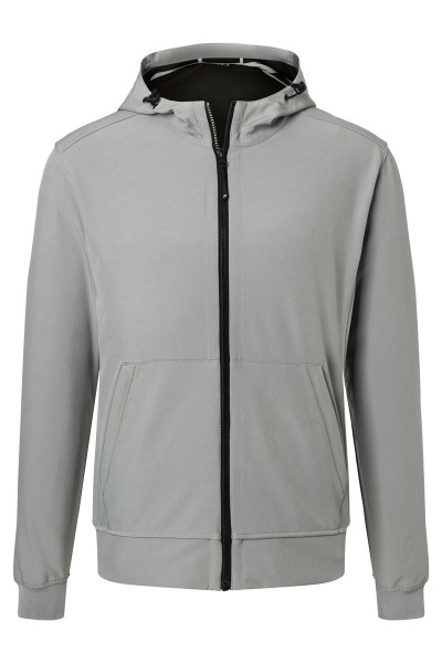 Men&#039;s Hooded Softshell Jacket JN1146, light-grey/black