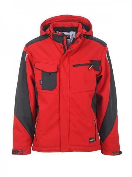 Craftsmen Softshell Jacket - STRONG - JN824, red/black