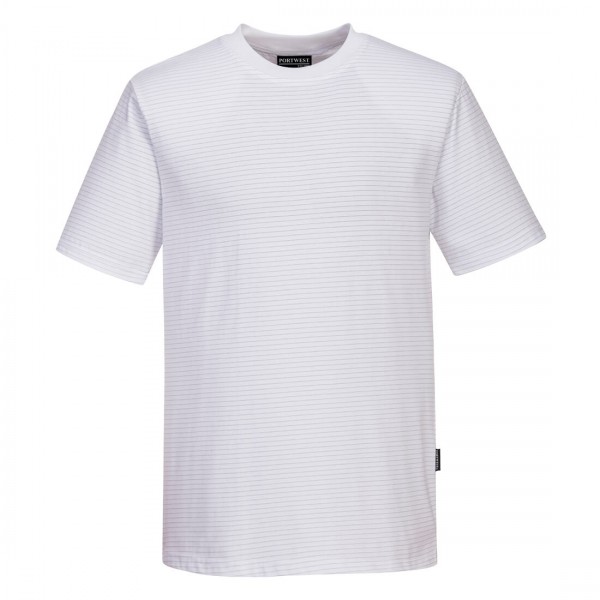 ANTISTATISCHES ESD T-Shirt, AS20, Weiß
