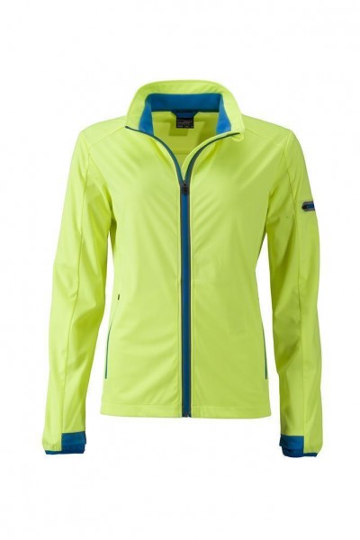 Ladies&#039; Sports Softshell Jacket JN1125, bright-yellow/bright-blue