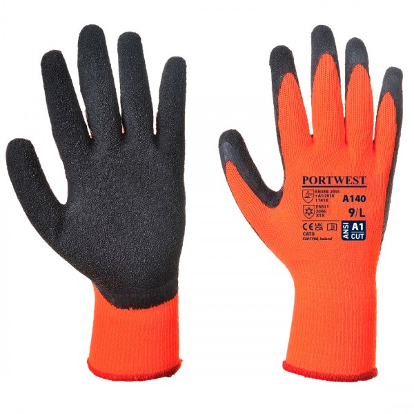 Thermo Grip Handschuh, A140, Orange/Schwarz