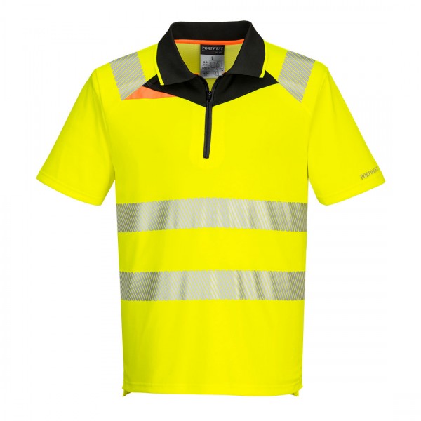 DX4 Warnschutz Polo Shirt S/S, DX412, Gelb/Schwarz