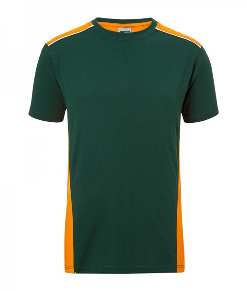 Men&#039;s Workwear T-Shirt - COLOR - JN860, dark-green/orange