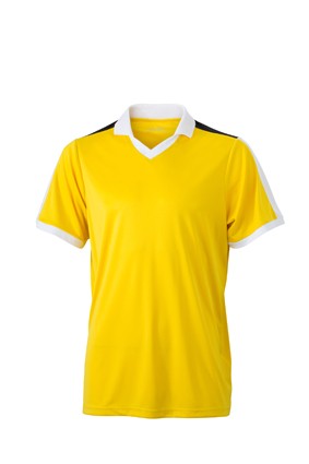 V-Neck Team Shirt, T-Shirts, yellow/white/black