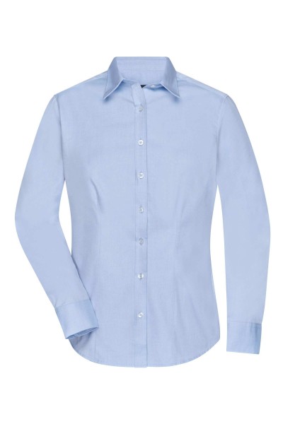 Ladies&#039; Shirt Longsleeve Herringbone JN689, light-blue