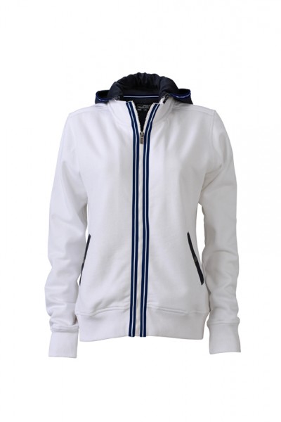 Ladies&#039; Hooded Jacket, Jacken, white/navy