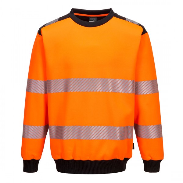 PW3 Warnschutz Sweatshirt, PW379, Orange/Schwarz