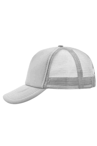 5 Panel Polyester Mesh Cap, light-grey, MB070, one size