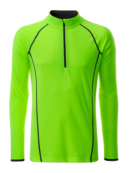 Men&#039;s Sports Shirt Longsleeve JN498, bright-green/black