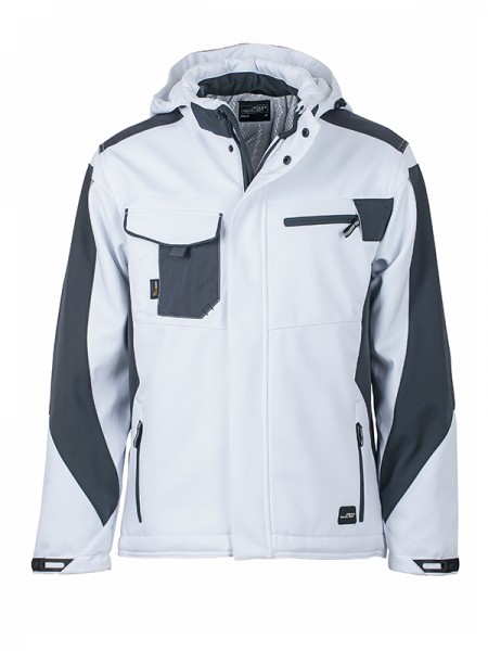 Craftsmen Softshell Jacket - STRONG - JN824, white/carbon
