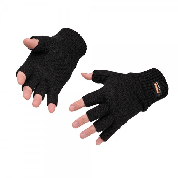 Fingerfreie Insulatex Strick-Handschuhe, GL14, Schwarz