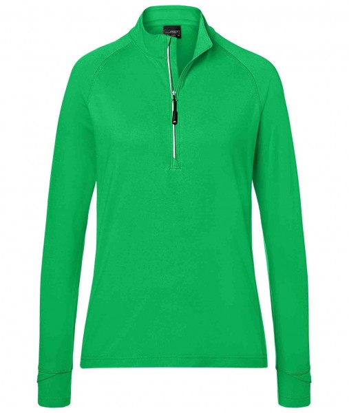 Ladies&#039; Sports Shirt Half-Zip JN787, fern-green