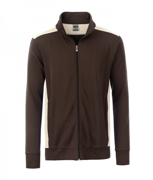 Men&#039;s Workwear Sweat Jacket - COLOR - JN870, brown/stone