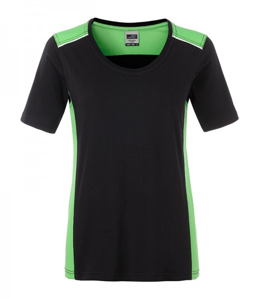 Ladies&#039; Workwear T-Shirt - COLOR - JN859, black/lime-green