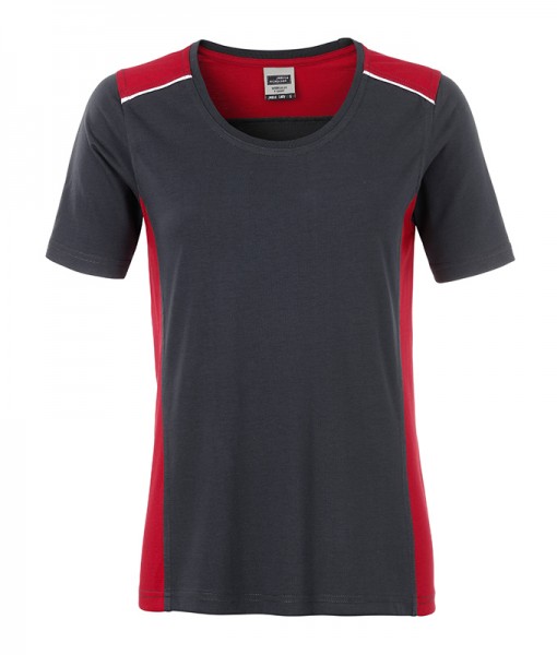Ladies&#039; Workwear T-Shirt - COLOR - JN859, carbon/red