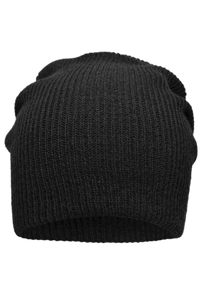 Knitted Long Beanie, black, MB7955, one size