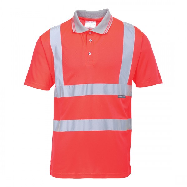 Warnschutz Kurzarm Polo Shirt, S477, Rot