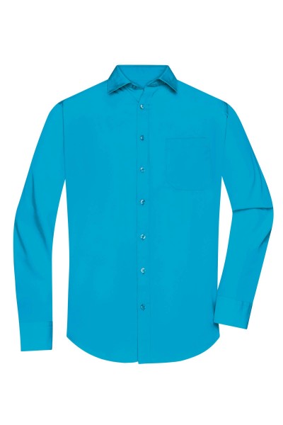 Men&#039;s Shirt Longsleeve Poplin JN678, turquoise