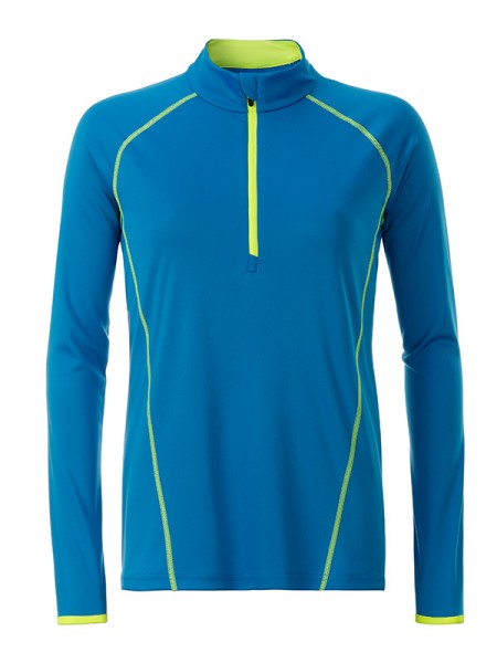 Ladies&#039; Sports Shirt Longsleeve JN497, bright-blue/bright-yellow