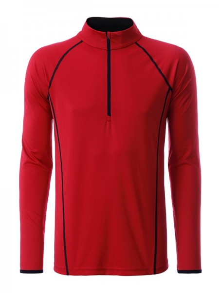 Men&#039;s Sports Shirt Longsleeve JN498, red/black
