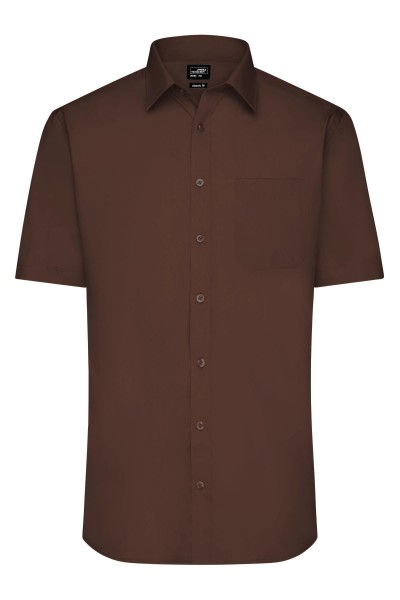 Men&#039;s Shirt Shortsleeve Poplin JN680, brown