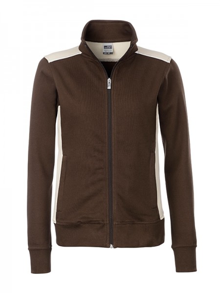 Ladies&#039; Workwear Sweat Jacket - COLOR - JN869, brown/stone