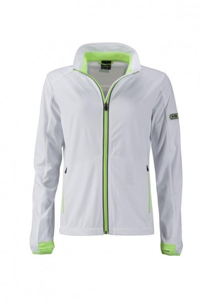 Ladies&#039; Sports Softshell Jacket JN1125, white/bright-green