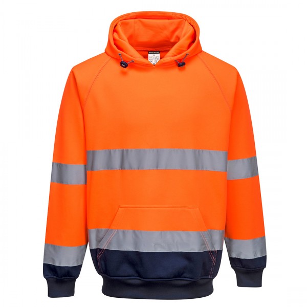 Zweifarbiges Kapuzen-Sweatshirt, B316, Orange/Navy