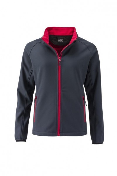 Ladies&#039; Promo Softshell Jacket JN1129, iron-grey/red