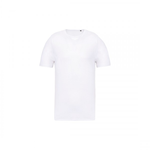 Bio-T-Shirt mit kurzen Ärmeln und ungesäumten Halsausschnitt K398, White