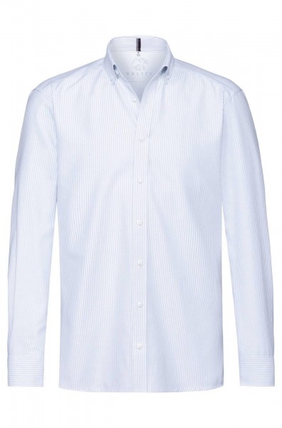 Herren-Hemd Buttondown RF, blau/weiss gestreift