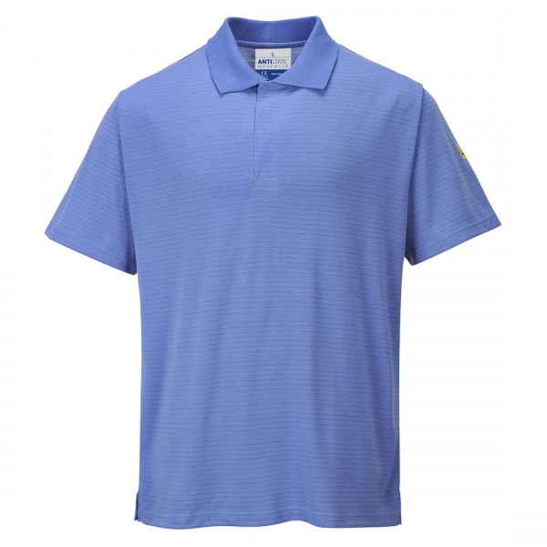Antistatik ESD Polo-Shirt, AS21, Hamilton Blau