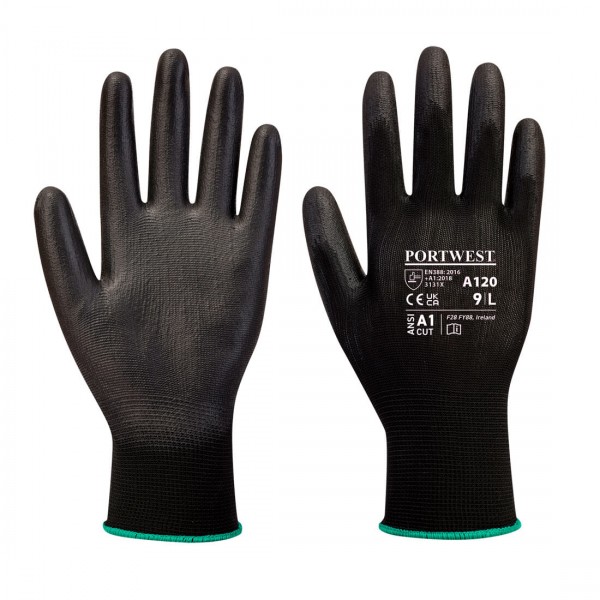 PU-Beschichteter-Handschuh, A120, Schwarz