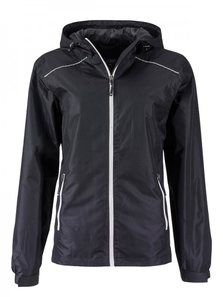 Ladies&#039; Rain Jacket JN1117, black/silver