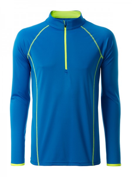 Men&#039;s Sports Shirt Longsleeve JN498, bright-blue/bright-yellow