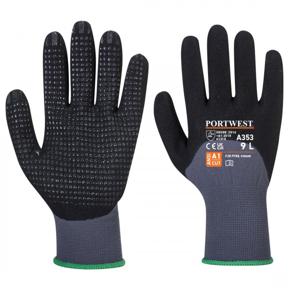 Dermiflex Ultra Plus Handschuh, A353, Grau/Schwarz