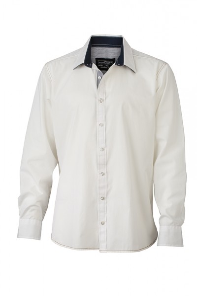 Men&#039;s Shirt, Hemden/Blusen, off-white/navy/white-navy