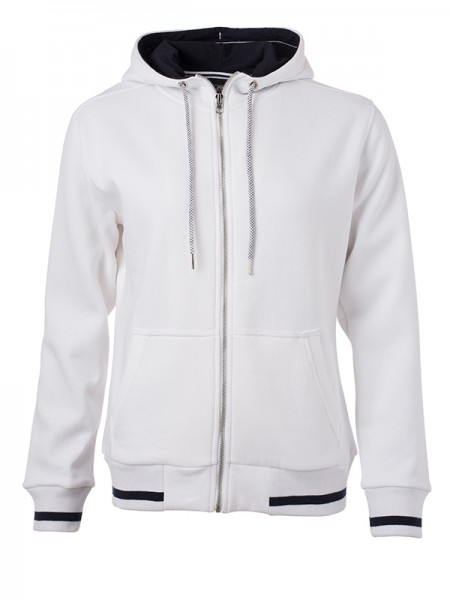 Ladies&#039; Club Sweat Jacket JN775, white/navy