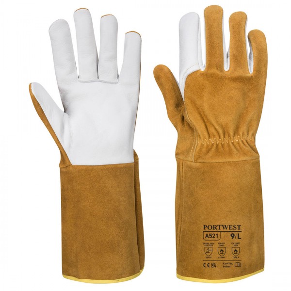 TIG Ultra Schweißerschutz Handschuh, A521, Braun